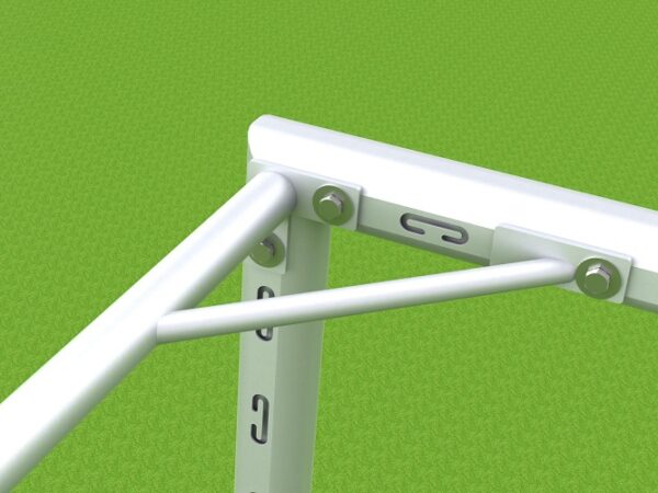 Trainingstor verschraubt mit ovalem Bodenrahmen von artec Sportgeräte