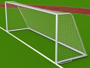 Trainingstor aus Aluminium mit ovalem Bodenrahmen von artec Sportgeräte