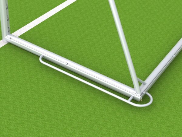 Trainingstor aus Aluminium mit Bodenrahmen im Ovalprofil, Bundeswehr - Standard