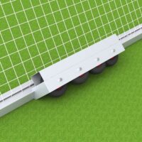 Fußballtor mit Kippsicherung der Länge nach fahrbar von artec Sportgeräte