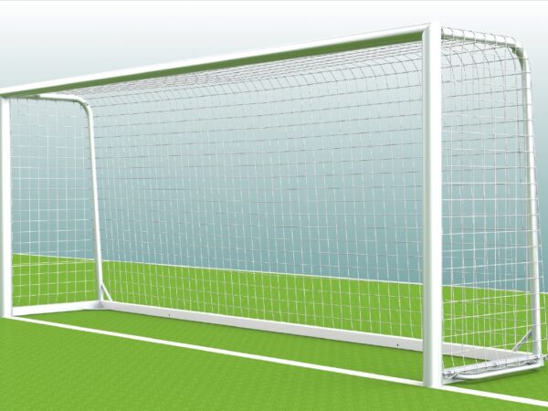 Jugendtor "YOUNGSTER" aus Aluminium, vollverschweißt, eingefräste Netzaufhängung von artec