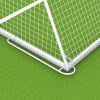 Jugendtor "YOUNGSTER" aus Aluminium, vollverschweißt, eingefräste Netzaufhängung, Farbe Alu natur, Auslage 2,0m, Bundeswehr-Standard
