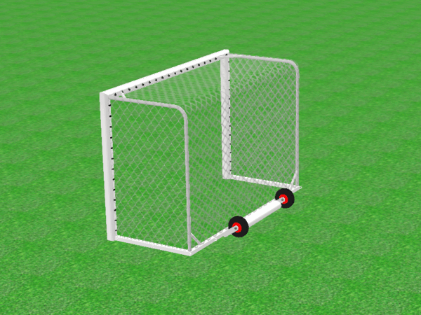 Minitor mit Kippsicherung ein Netzhaken zur sicheren Netzbefestigung am Torrahmen