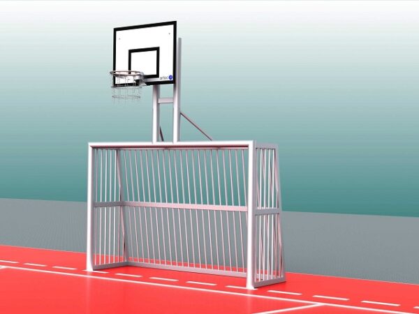 Bolztor mit Basketballaufbau und Sandfüllung