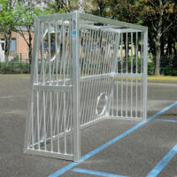 Vollverschweißtes Bolzplatztor mit Torwand_30080-2