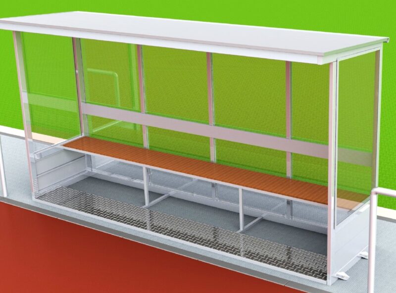 Fußball-Spielerkabine aus Aluminium "Essen"