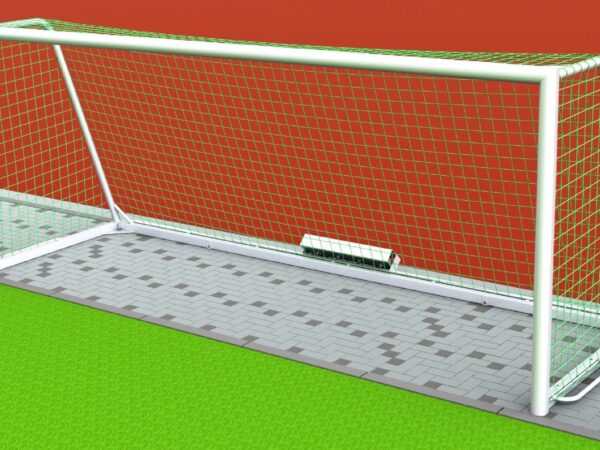 Jugendtor "PROTECTOR" mit Kippsicherung, aus Aluminium, vollverschweißt, Sicherheits-Netzhaken, Auslage 1,50 m, Farbe Alu natur von artec