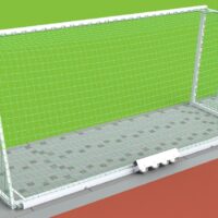 Jugendtor "PROTECTOR" mit Kippsicherung, aus Aluminium, vollverschweißt, Sicherheits-Netzhaken, Auslage 1,50 m, Farbe Alu natur direkt vom Hersteller artec