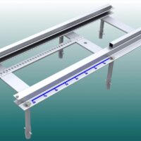 Laufschienen mit Erdanker-Bodenhülsen für Stabhochsprung