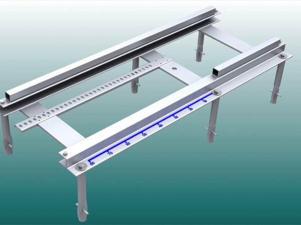 Laufschienen mit Erdanker-Bodenhülsen für Stabhochsprung
