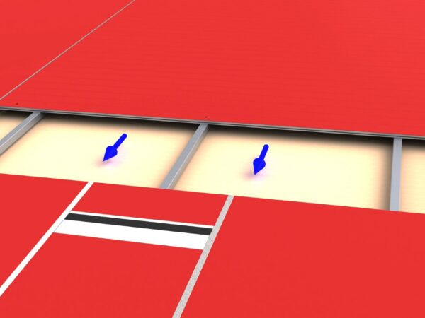 Sprunggruben-Abdeckung mit Aufkantung