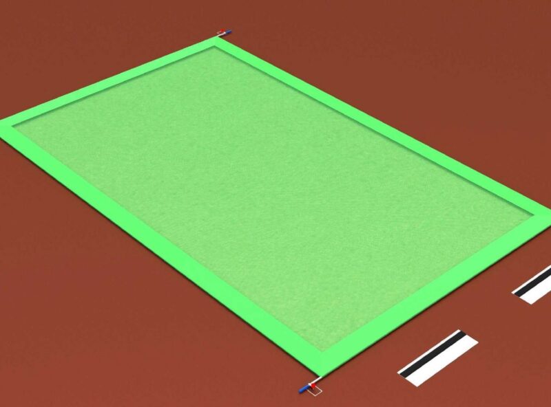 Sprunggruben-Abdeckung mit eingelassenen Aluprofilen