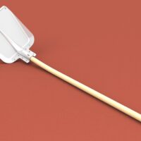 Schaufel mit Stiel für Weitsprunganlage