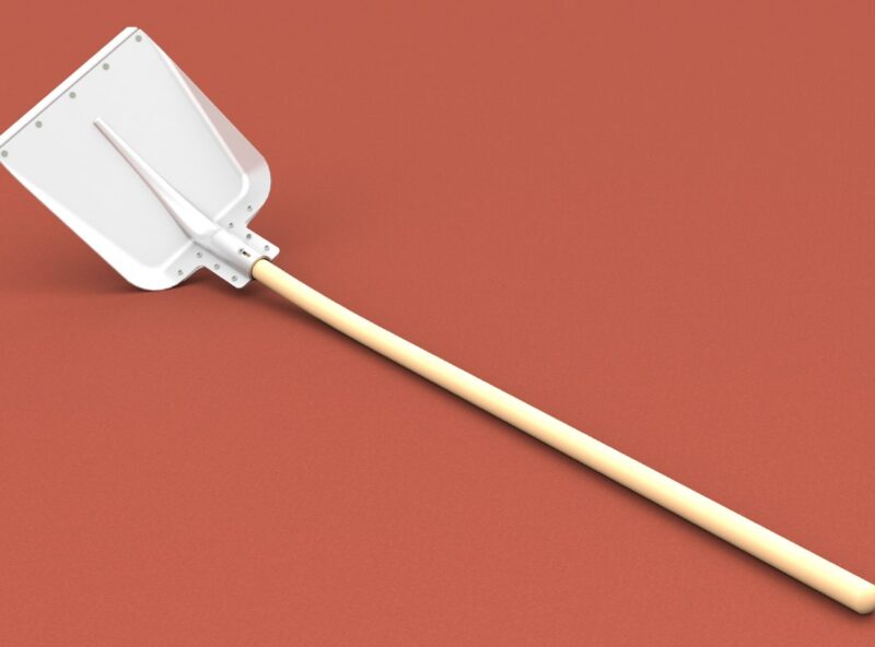Schaufel mit Stiel für Weitsprunganlage