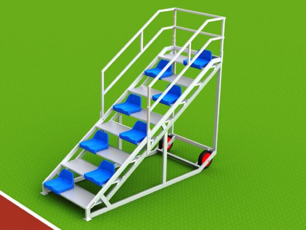 Zielrichtertreppe für 8 Personen mit Sitzschalen