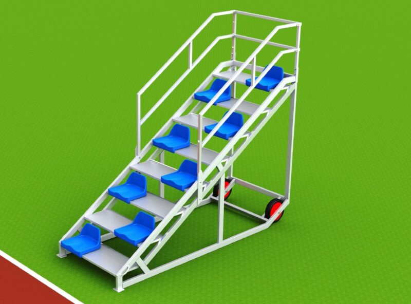 Zielrichtertreppe für 8 Personen mit Sitzschalen