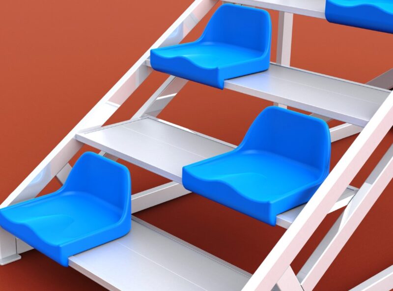 Zielrichtertreppe aus Aluminium für 6 Personen mit Sitzschalen von artec Sportgeräte Zielrichtertreppe aus Aluminium für 6 Personen mit Sitzschalen von artec Sportgeräte