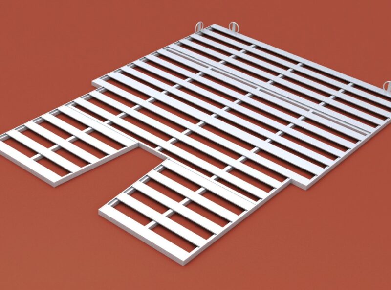 Auflageraster aus Aluminium für Stabhochsprungmatte, Abmessung 800 x 600 cm von artec Sportgeräte
