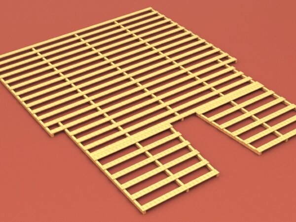 Auflageraster aus Holz für Stabhochsprungmatte, 8 x 6 m