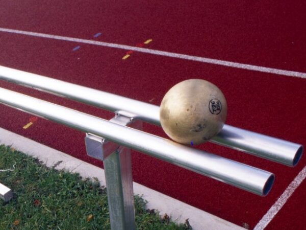Stationäre Rückrollbahn aus Aluminium für Stoßkugeln in mobiler Ausführung, Länge ca. 15 m