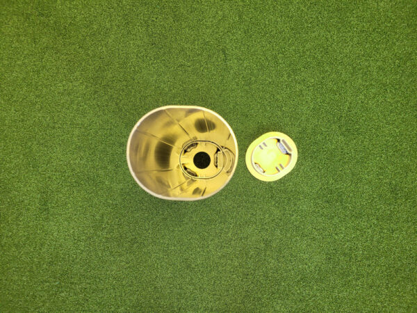 Bodenhülse Standard für Ballfangpfosten aus Aluminium für Ovalprofil