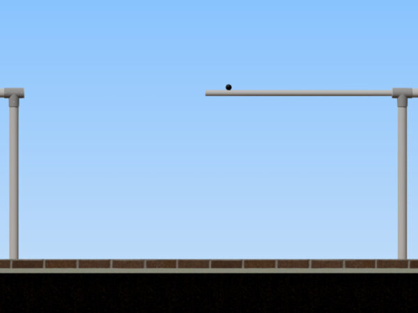 Barriere Durchgang Einschubrohr offen