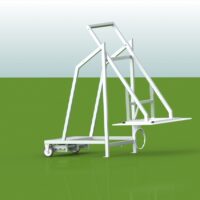 Basketball - Anlage mobil für outdoor, aus Aluminium, fahrbar, mit Kontergewichten, Auslage 1,65 m von artec