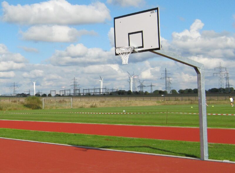 Streetballständer aus Stahl, Einmast-Ständer