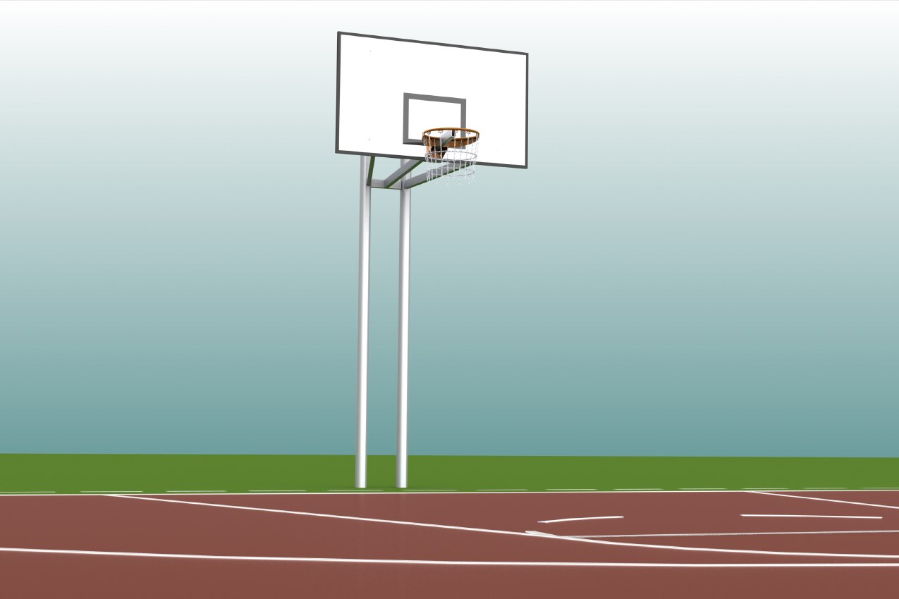 Basketballanlage aus Alu, komplett verschweißt