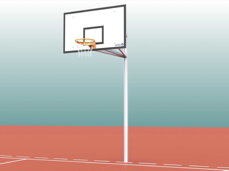 Einmast-Ständer für Basketball aus Aluminium