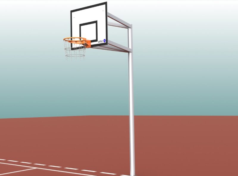 Robuste Einmast-Basketballanlage aus Aluminium