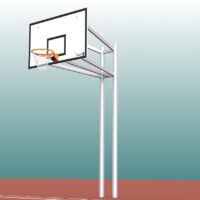 Basketball-Ständer aus Aluminium, Zweimast, Ausladung: 1,65 m, Profil: 100 x 120 mm, TÜV-geprüft von artec Sportgeräte