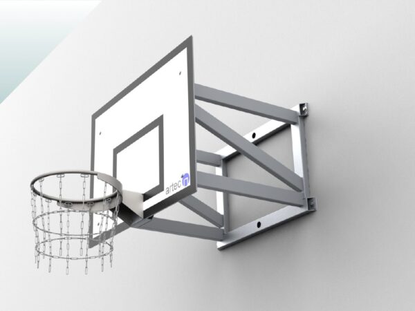 Robuste Basketballanlage als Wandkonstruktion