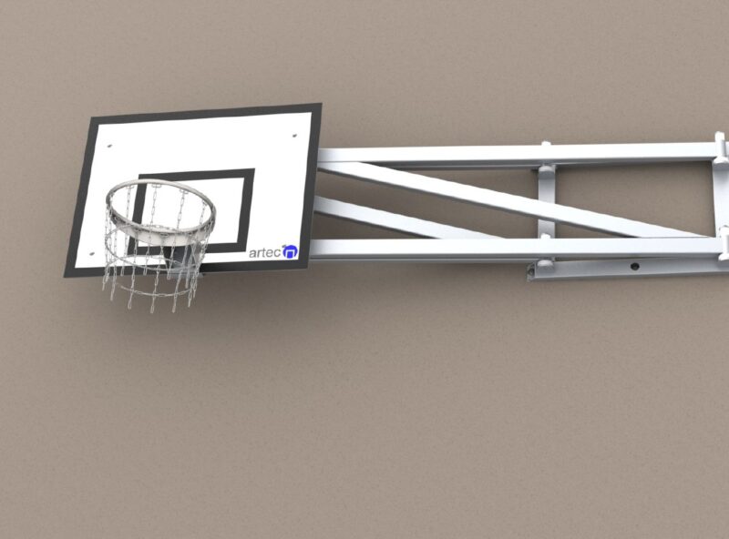 Einklappbares Basketballgestell zur Wandbefestigung