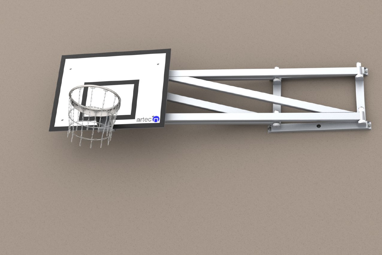 Basketballanlage zum Einschwenken aus Aluminium