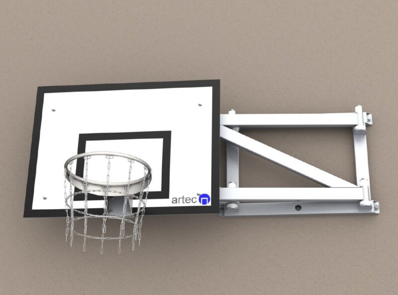 Einklappbare Basketball-Wandkonstruktion aus Aluminium Einklappbare Basketball-Wandkonstruktion aus Aluminium