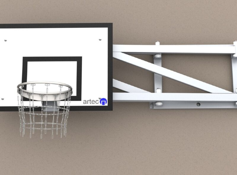Einklappbare Basketballanlage aus Aluminium