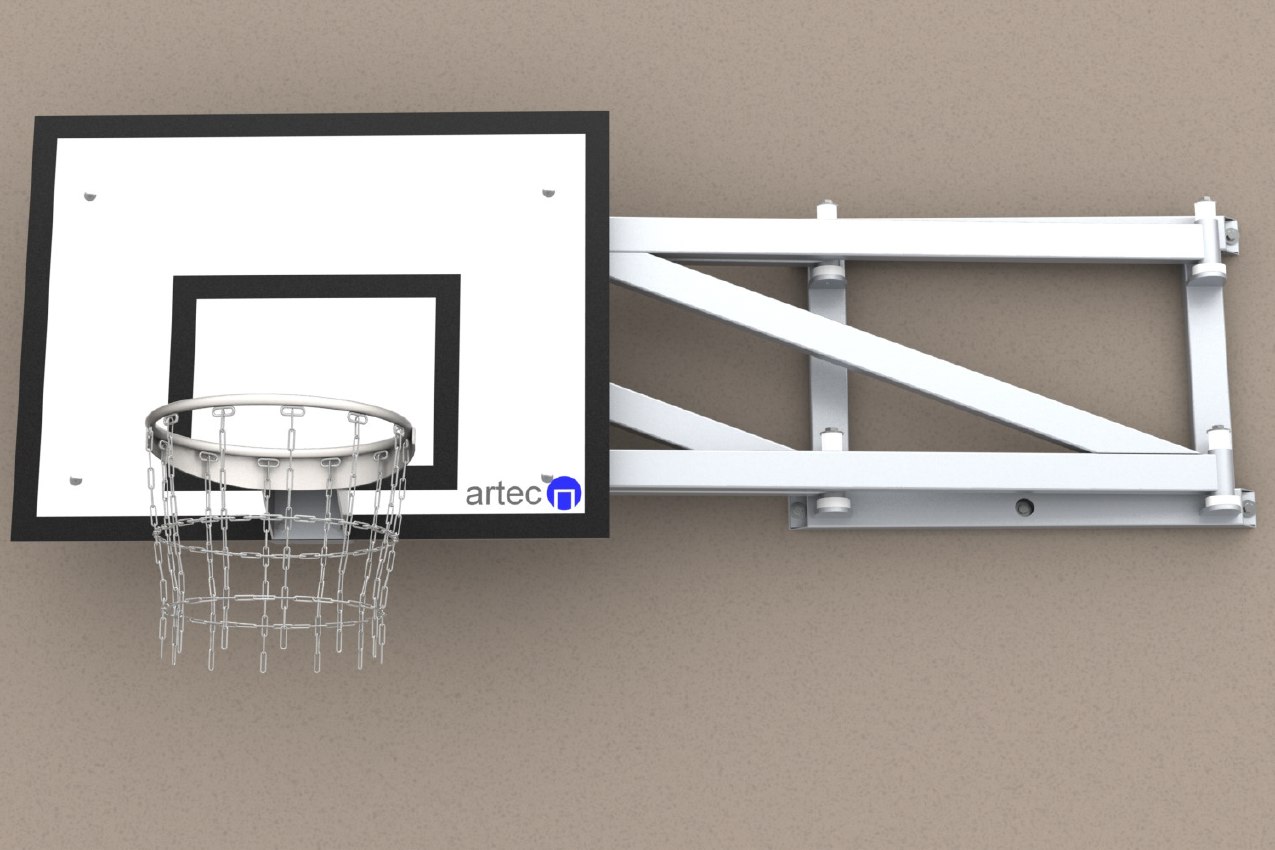 Einklappbare Basketballanlage aus Aluminium