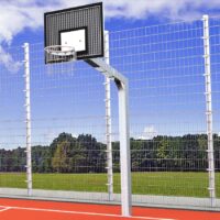Streetball-Ständer aus Stahl, Einmast, Ausladung: 1,65 m, Profil: 150 x 150 mm, TÜV-geprüft von artec Sportgeräte