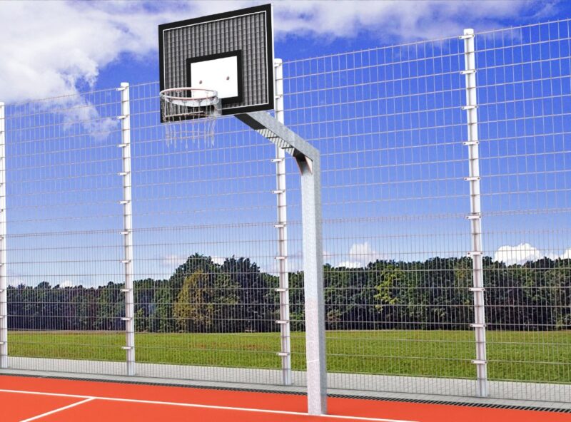 Streetballanlage mit großem Zielbrett aus Stahl