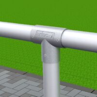 Gebogene Barriere für Sportanlagen aus Alu