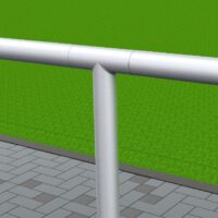 Barrieresystem aus Aluminium, Systemlänge: 50 m, innenliegende T-Verbinder, gebogene Ausführung eloxiert artec Sportgeräte