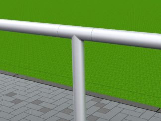 Barrieresystem aus Aluminium, Systemlänge: 50 m, innenliegende T-Verbinder, gebogene Ausführung eloxiert artec Sportgeräte