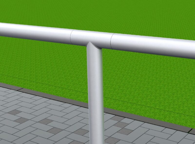 Barrieresystem aus Aluminium, Systemlänge: 50 m, innenliegende T-Verbinder, gebogene Ausführung eloxiert artec Sportgeräte Barrieresystem aus Aluminium, Systemlänge: 50 m, innenliegende T-Verbinder, gebogene Ausführung eloxiert artec Sportgeräte