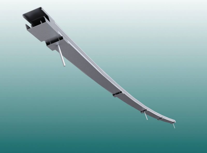 Gebogene Laufbahn-Zarge aus Aluminium Gebogene Laufbahn-Zarge aus Aluminium