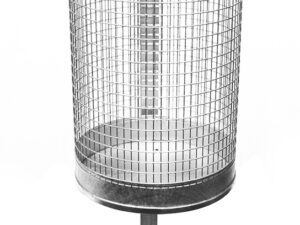 Abfallbehälter, runde Form aus Stahl, feuerverzinkt, einschl. Wandbefestigung, Inhalt: 50 ltr von artec Sportgeräte