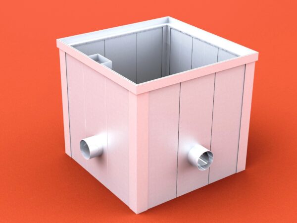 Verteilerschacht Typ E aus Aluminium mit Deckel, Abmessung: 600/600/600 mm von artec