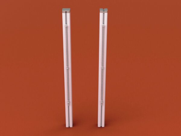 Tennispfosten aus Aluminium (Paar), mit innenliegender Spannvorrichtung und Kurbel, eloxiert, Profil: 80 x 80 mm von artec Sportgeräte