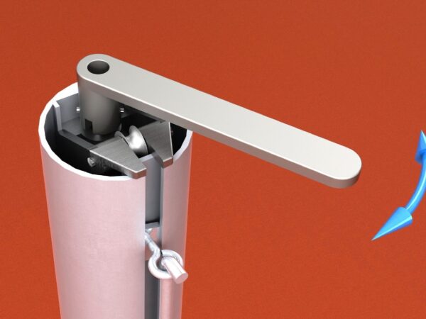 Tennispfosten aus Aluminium (Paar), mit innenliegender Spannvorrichtung und Kurbel, eloxiert, Rundprofil: 83 mm von artec