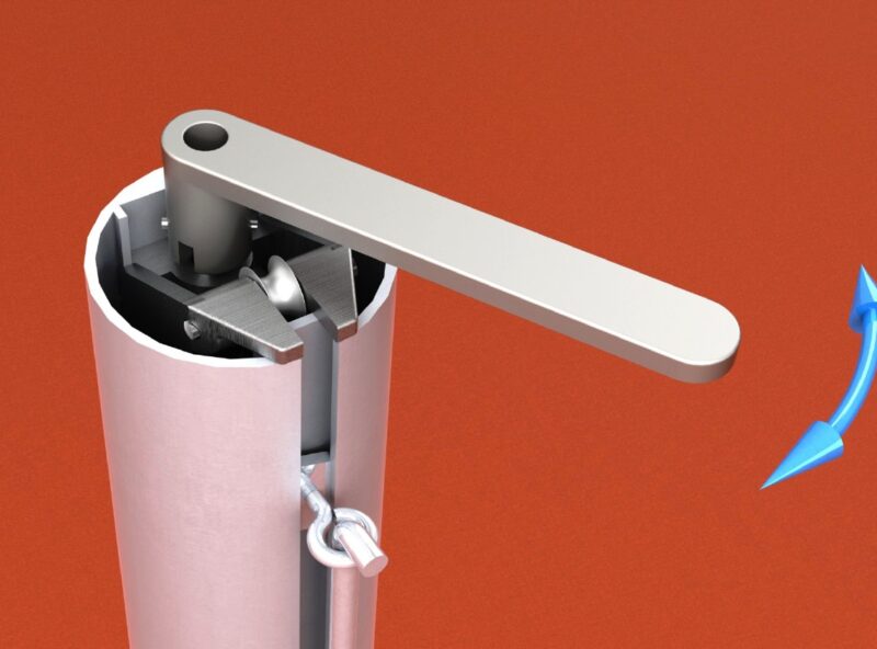 Tennispfosten aus Aluminium (Paar), mit innenliegender Spannvorrichtung und Kurbel, eloxiert, Rundprofil: 83 mm von artec Tennispfosten aus Aluminium (Paar), mit innenliegender Spannvorrichtung und Kurbel, eloxiert, Rundprofil: 83 mm von artec